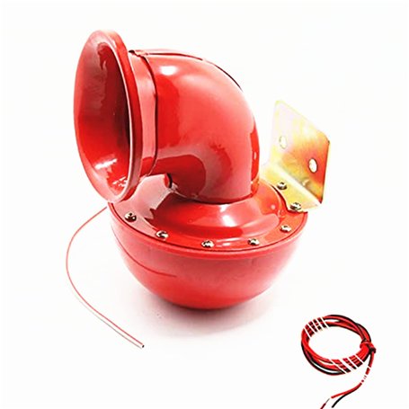 YIYIDA Voiture klaxon 150db klaxon électrique Haut-Parleur Corne Corne Rouge Vache klaxon en métal Corne très Forte pour Tous vé