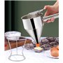 Zaxiva Entonnoir Cuisine, 1,2 Litre Entonnoir a Piston Inox, Distributeur de pâte avec support et 4 buses en silicone, pour Gâte