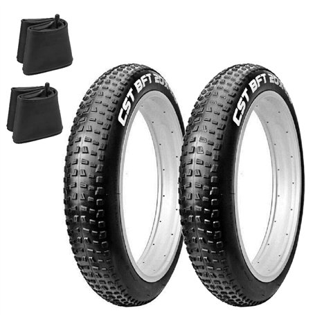 2 Pneus 20 X 4.0 + Chambres à Air Paire de Pneus Chevilles Fat Bike CST BFT E-Bike VTT FAT 20"