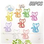 SamHeng 50 Pièces Chat Trombones pour Bureau, Couleurs Assorties 28mm Trombones de Métal Forme de Chats Marque-page Clips Mémo P