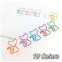SamHeng 50 Pièces Chat Trombones pour Bureau, Couleurs Assorties 28mm Trombones de Métal Forme de Chats Marque-page Clips Mémo P
