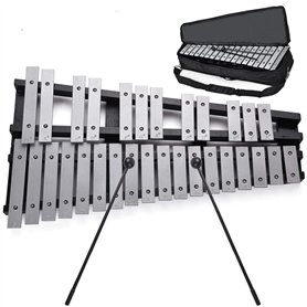Btuty Xylophone Glockenspiel 30 notes Cadre en bois Pliable Barres en Aluminium Instrument de musique à percussion Cadeau avec s
