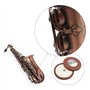 Btuty Eb Eb Saxophone alto en forme de coquille d'ormeau avec étui et gants de nettoyage (Rouge brun)