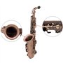 Btuty Eb Eb Saxophone alto en forme de coquille d'ormeau avec étui et gants de nettoyage (Rouge brun)