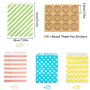 Sac en Sachet Cadeau Papier Pochette Cadeau Petit Format Sac Bonbon 100 Pcs Couleur Petit Sacs en Papier avec 108 Pcs Autocollan