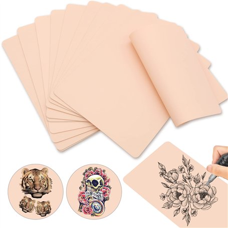 Peau Synthétique Tatouage - TONBAO 10Pcs Fausse Peau Tatouage double face 19 x 14 cm