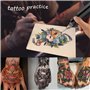 Peau Synthétique Tatouage - TONBAO 10Pcs Fausse Peau Tatouage double face 19 x 14 cm, peaux de tatouage vierges pour fournitures
