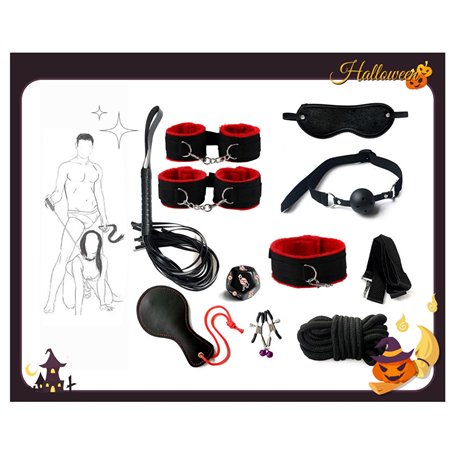 ??? ??????? Ensemble De Yoga en Dés à Motifs en Nylon Rouge De 10 Pièces