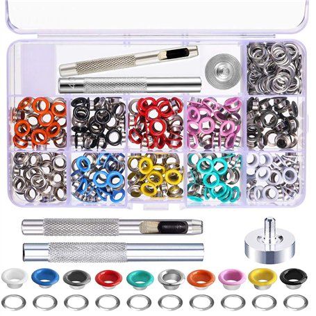 500 Pcs Oeillet Couture Metal Kit de Grommets Eyelets Outils pour Cuir