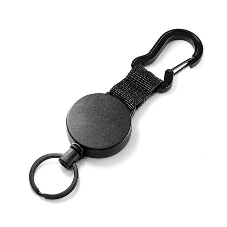 powerruif Porte-Clés Rétractable Avec Mousqueton Porte Clef Extensible Téléscopique En Câble Métallique Badge Enrouleur Rétactab