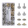 Pression Bouton Fixation, Bateau Coque Snap Bouton Fermeture Kit avec 3pcs Outil de Fixation Métal Rivet pour Couverture de Bate