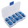HALJIA 100 pcs 10 valeur variable résistance Lot 3296 W 1/4 W 100 Ohm au 500 K Ohm Multiturn Trimmer Pot potentiomètre Assortime