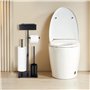 GUIGUZI Porte-papier toilette debout avec brosse WC en acier inoxydable avec boîte à lingettes humides, porte-papier toilette et