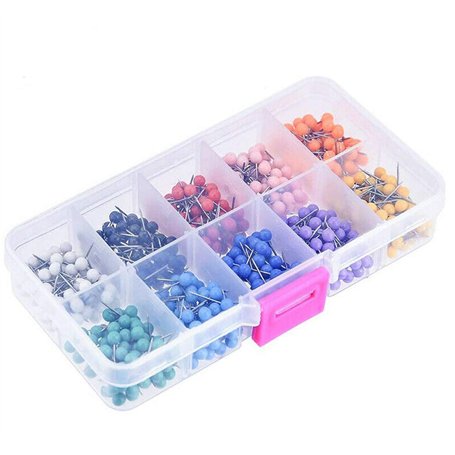 Lot de 500 punaises à tête Ronde en Plastique avec Pointes en Acier