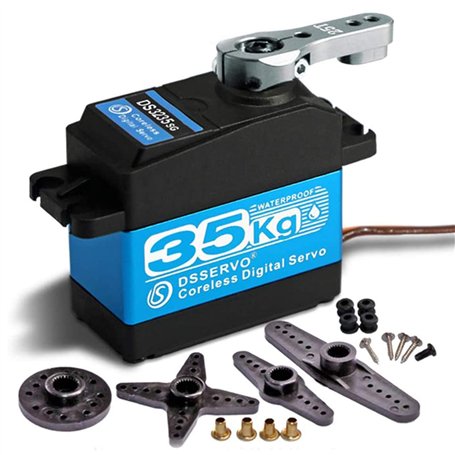 ZHITING 35KG Servomoteur Numérique sans Noyau Engrenage en Acier Inoxydable 7.4V DS3235 étanche à Couple élevé avec Bras Servo 2