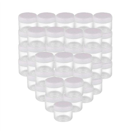 50 Petites Bouteilles vides en Plastique de 20 g avec Couvercle à vis Blanc pour Maquillage