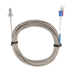 M6 Thermocouple de type K Câble BSW Sonde de Mesure de Température de Filetage de Vis Type K Câble de Thermocouple 1-5M (5M) M6 Thermocouple de type K Câble BSW Sonde de Mesure de Température de Filetage de Vis Type K Câble de Thermocouple 1-5M (5M)