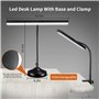 2 in 1 Lampe de Bureau LED avec Base et Pince