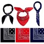 Lot de 6 bandanas pour hommes et femmes, bandeaux en nylon Paisley foulard Cowboy Bandana, bandanas carrés idéaux pour le cyclis