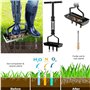 INREPRO Aérateur de pelouse, Aérateurs de Gazon, Manuels Outil de carottage de pelouse avec Plateau de Rangement pour Noyau de S
