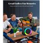 Machine de karaoké, Portable Enceinte Karaoke Bluetooth avec 2 Microphones sans Fil, Micro Karaoke Système pour Enfants avec lum