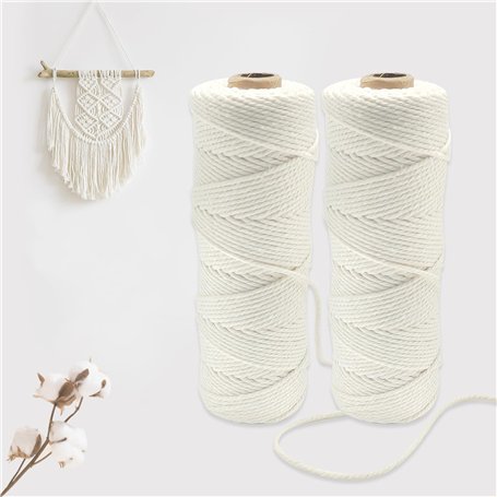 Gentpovth Fil Macramé Corde Macramé 2 Rouleaux Cordons