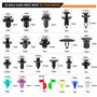 Miiepls Lot de 725 clips de fixation de voiture en plastique avec outils, serre-câbles et coussin éponge pour une application un