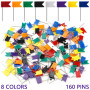 Épingle Drapeau 160 Pièces Punaises Multicolore Carte Drapeau Punaises Epingles Drapeau Épingles Drapeaux pour Tableaux d'affich