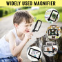 Loupe de Lecture rectangulaire, Loupe de Lecture Lumineuse, 3X Grand Loupes Eclairante avec 5 lumières à LED, 2 Modes d’intensit