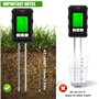 Testeur de Sol 6 en 1, Appareil de Mesure du Sol avec Fertilité du Sol/Humidité/pH/Température/Lumière Solaire/Humidité Ambiante