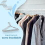 Lot de 15 cintres pour vêtements en Acier Inoxydable - Cintres antidérapants et résistants - Design Pliable - Idéal pour accroch