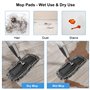 Homgif Mop Pads, 3 Piece Microfiber Mop Cover for All Floor Types, Replacement Floor Mop Cover 44x19cm for All Spray Mops and De