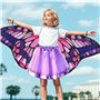 Deguisement Papillon Fille, Costume Carnaval Fille Jupe Tulle Violet avec Ailes de Papillon Serre-Tête Masque Baguette de Fée Ta