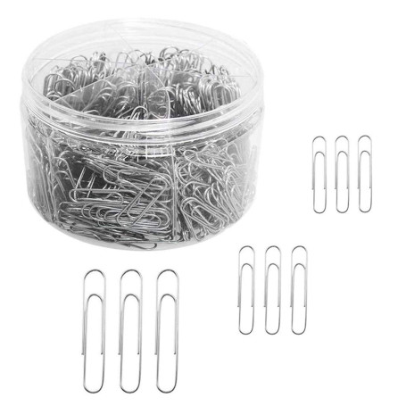 Lot de 700 trombones en argent pour bureau et organisation de documents personnels (28 mm