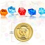 Skylety 200 Pièces Trésor de Pirate 100 Pièces de Pirate 100 Pierres Précieuses de Pirate Pièces d'Or de Pirate Diamant de Pirat