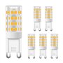 Vinmooog ampoule g9 led 5W (5pcs) équivaut à 40 watts halogène G9 500LM 3000K Lumière blanc chaud 220V Sans scintillement Non-di