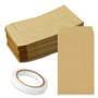 Lot de 150 mini sachets avec ruban adhésif pochette mini enveloppe sachets papier kraft pour stocker petits objets