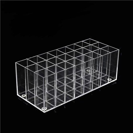 DRERIO 24 Compartiments Rangement Rouge a Levre Rangement Cosmetique en Acrylique Transparent Organiseur Maquillage Cosmétique B