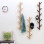 FREOSEN Porte Manteau Mural en Bois Naturel Portant Vêtements Mural en Bamboo Porte Manteau Bois Vertical Corchets Patère en Boi