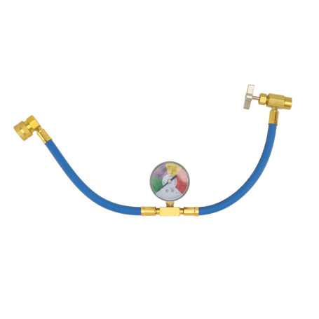 VOSAREA Tuyau de Remplissage de réfrigérant Métal pour climatiseur R134A avec jauge pour Voiture (1/2 Filetage pour l'Amérique e