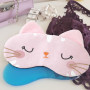 3 Pièces Masques de Sommeil pour Enfants, Masque de Sommeil de Chat de Dessin Animé Avec Sangles Réglables, Dessin Animé Animal