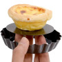 Zillary 4 Pièces Moule à Quiche, Moule a Tarte à Fond Amovible, Plat a Tarte en Acier Carbone, Moulle a Tarte Rond, Petit Plat a
