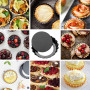 Zillary 4 Pièces Moule à Quiche, Moule a Tarte à Fond Amovible, Plat a Tarte en Acier Carbone, Moulle a Tarte Rond, Petit Plat a