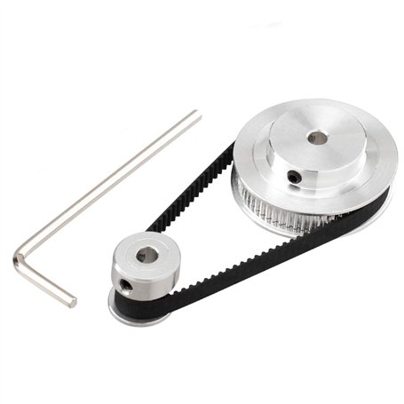 Chiloskit Lot de 2 roues synchrones 2GT 20 et 60 dents 5 mm alésage poulie de synchronisation en aluminium (alésage 5 mm par lot