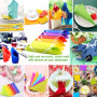 Lot de 120 serviettes en papier carrées colorées à 2 plis, idéales pour anniversaire, mariage (rouge/orange/vert/jaune/violet/bl