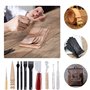 JasCherry 20 Pcs Kit Outillage Maroquinerie Outils de Couture en Cuir - Kit Artisanat du Cuir pour Piquer/Marquer/Travailler/Est