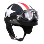 GoolRC Demi-Ouvert Casque de Moto avec Lunettes visière écharpe Moto Casque Scooter Touring