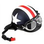 GoolRC Demi-Ouvert Casque de Moto avec Lunettes visière écharpe Moto Casque Scooter Touring