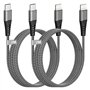 Câble iPhone USB C 2M/Lot de 2[Certifié Apple MFi]