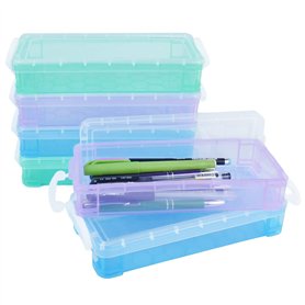 THATSRAD 6 PCS Boîte à Crayons Plastique 21.5 * 10 * 4cm Boite Rangement Crayon de Couleur Superposable Trousse Transparente Cra THATSRAD 6 PCS Boîte à Crayons Plastique 21.5 * 10 * 4cm Boite Rangement Crayon de Couleur Superposable Trousse Transparente Cra